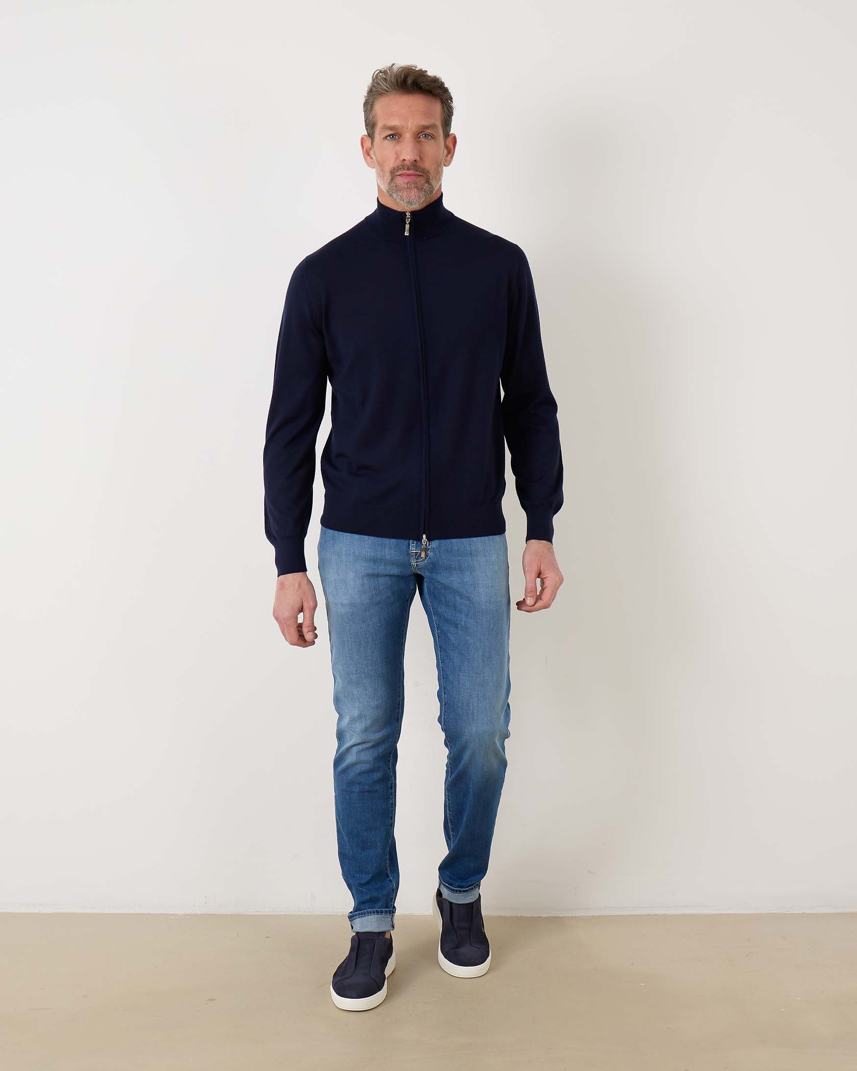 Extra Fine vest zip Navy