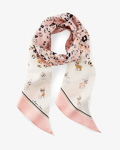 minimum Ontrouw havik Zijden sjaal met dessinmix licht roze