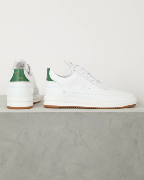 Sneakers Low Top Bianco Green 