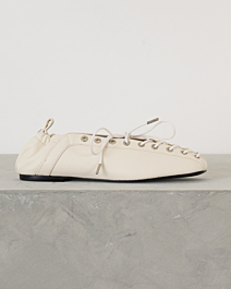 Oleatex Lace-Up Ballerinas Egret