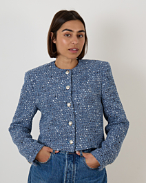CC Tweed Jacket Blue Pink Polyamide 251913