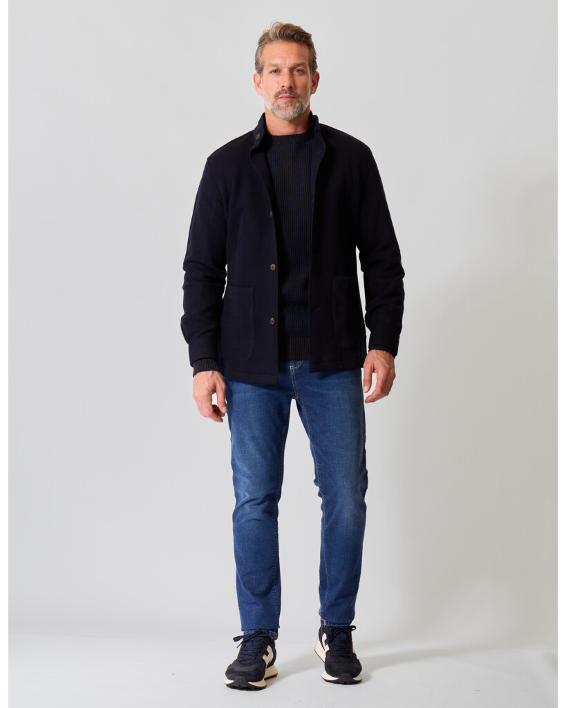 Overshirt met Opgestikte Zakken Navy