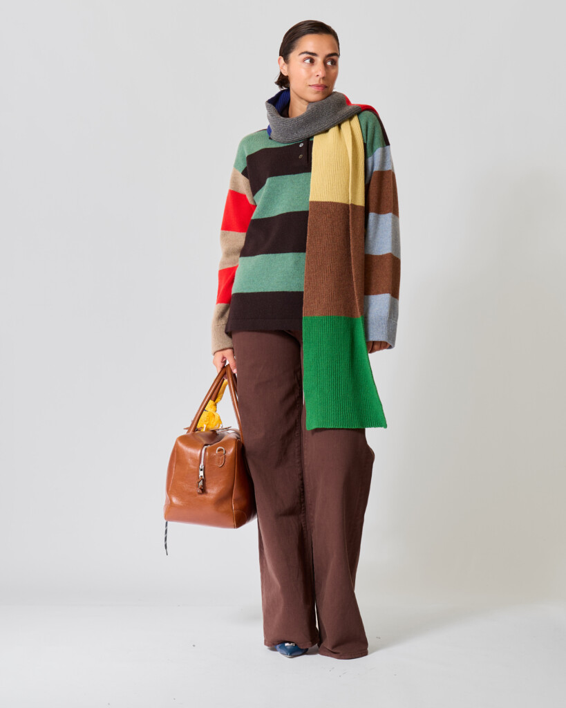 Wide Stripe Sjaal Multicolor