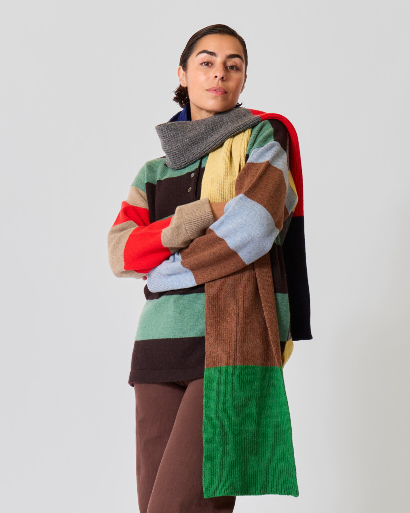 Wide Stripe Sjaal Multicolor