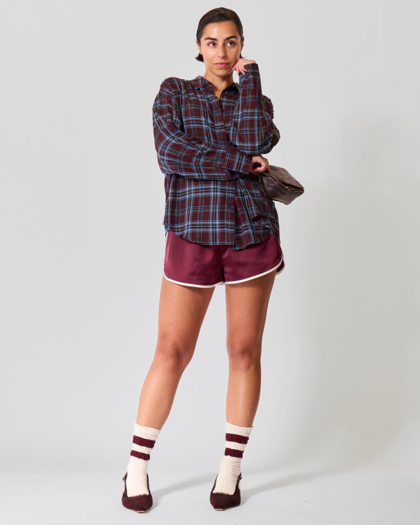 Frankie Satijnlook Short Bordeaux