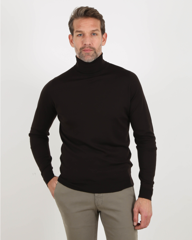Pullover Cherwell roll neck ls Dark Cacao