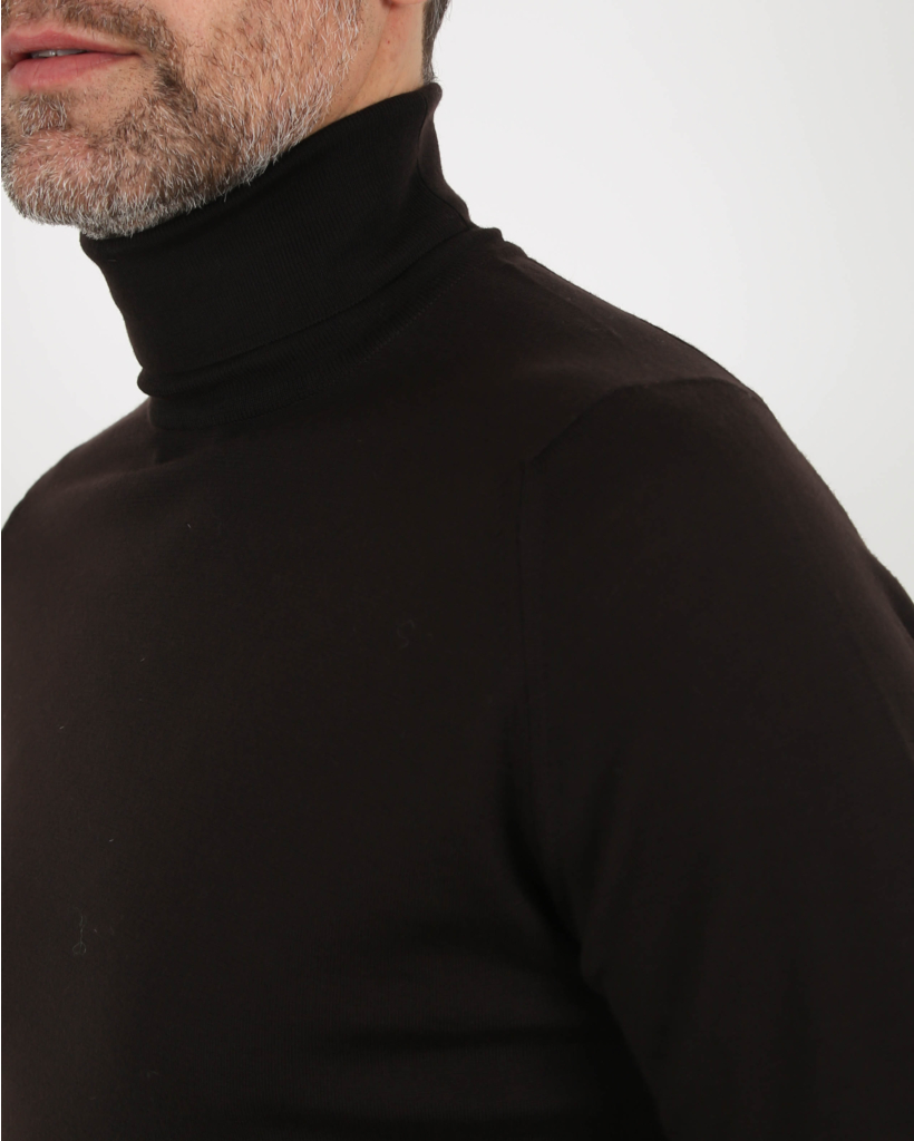 Pullover Cherwell roll neck ls Dark Cacao