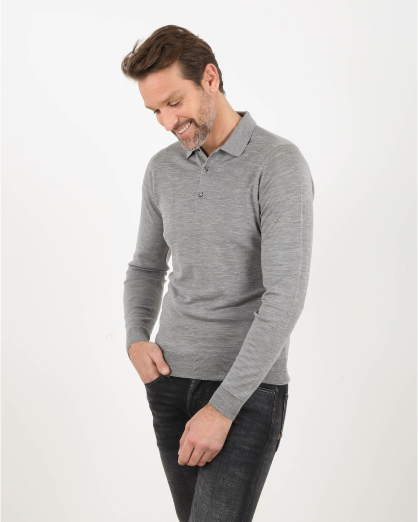 Poloshirt Belper Merino Grey