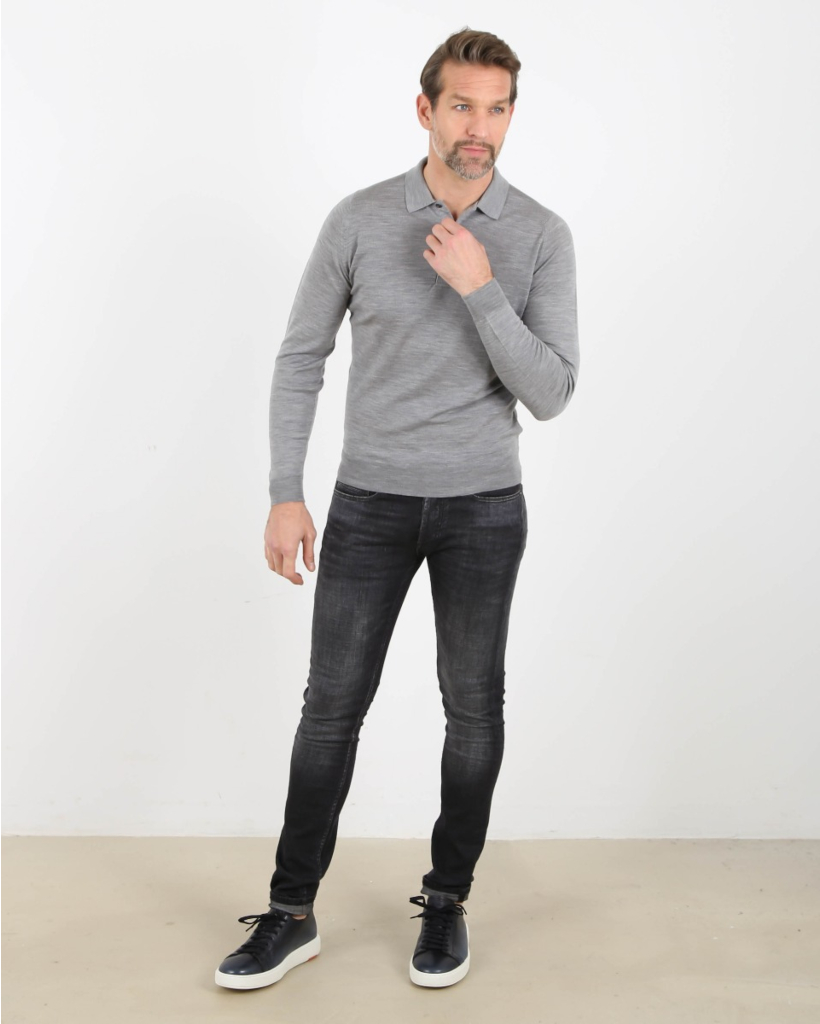 Poloshirt Belper Merino Grey