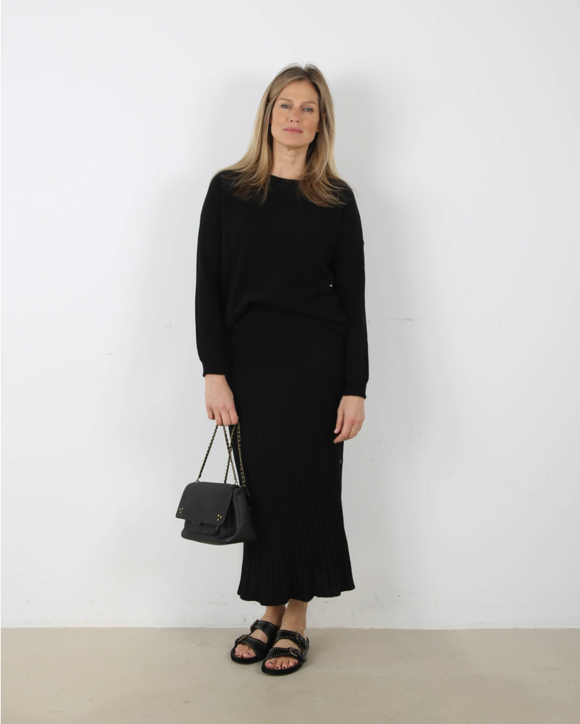 Katie Knitted Rok Black