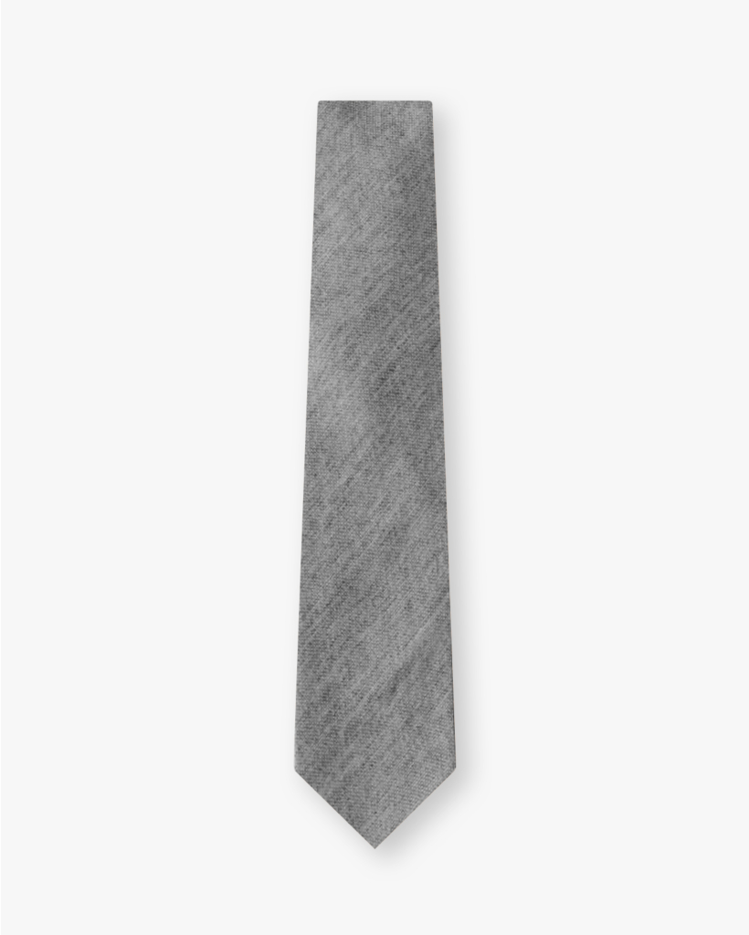 Solid Handrolled Tie Light Grey