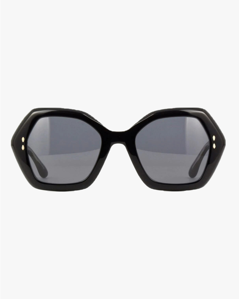 Hexagon Sunglasses Black Silver