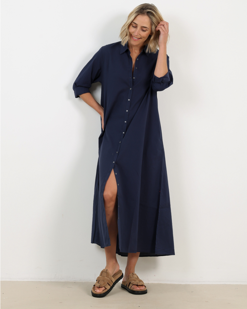 Boden Lightweight Maxi Jurk Navy