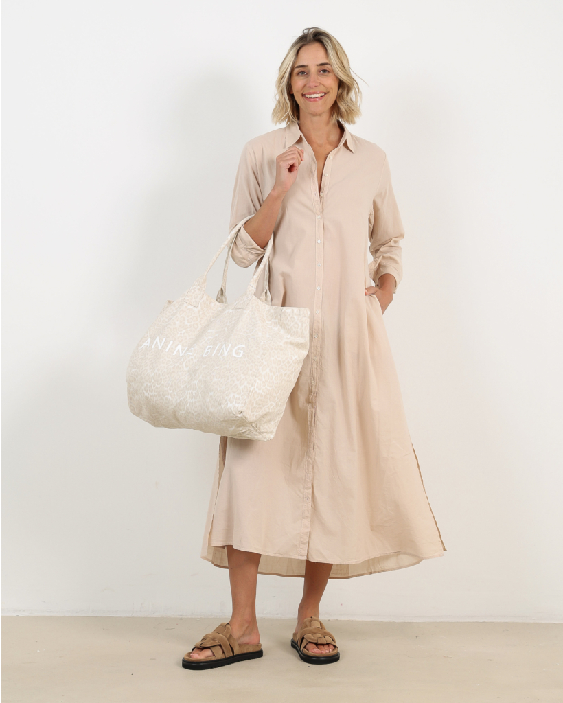 Boden Lightweight Maxi Jurk Parchment