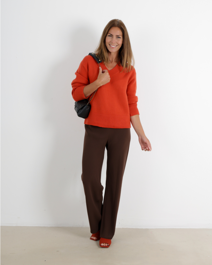 Pantalon regular fit nut 