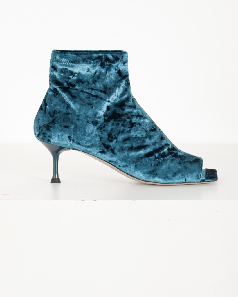 Luz Enkellaarsje Petrol Velours