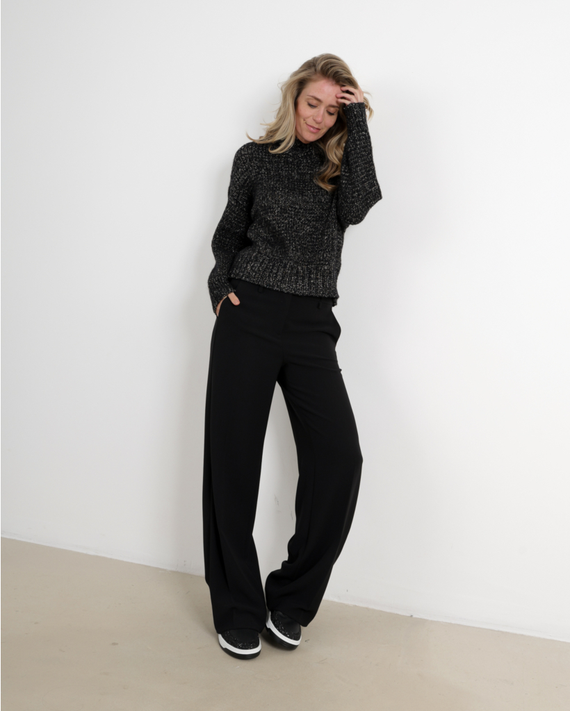 Luisa Cerano T Black Grey Trousers 648017/2016 195 main image 1