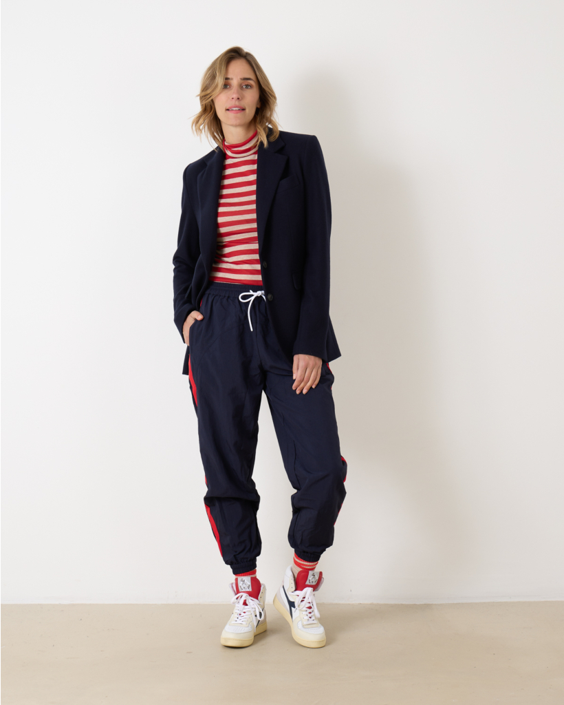 Parachute Trousers Navy Red