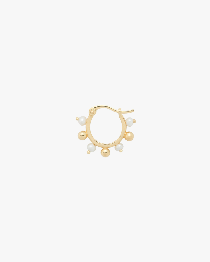 Single Purity Ring Earring Gold Plated