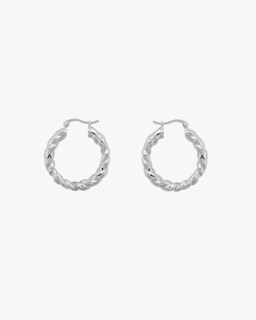 Lasso Hoop Earrings Silver