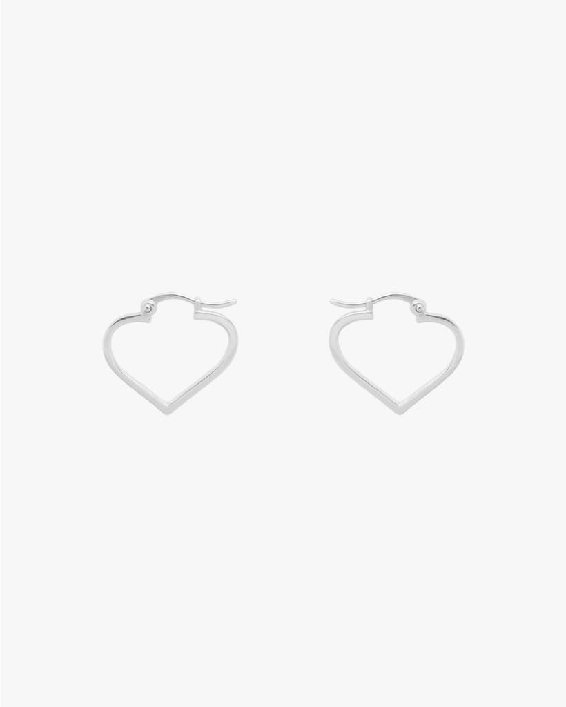 Funky Love Small Hoop Earrings Silver Plated