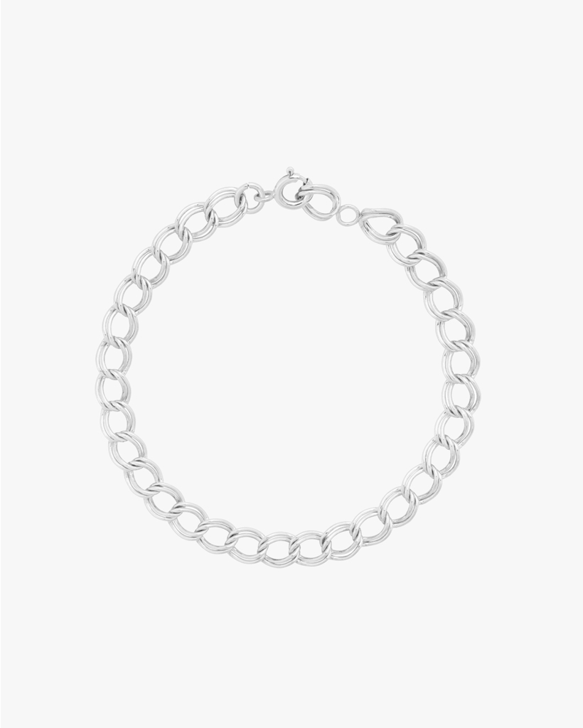 Twisted Double Link Bracelet Silver