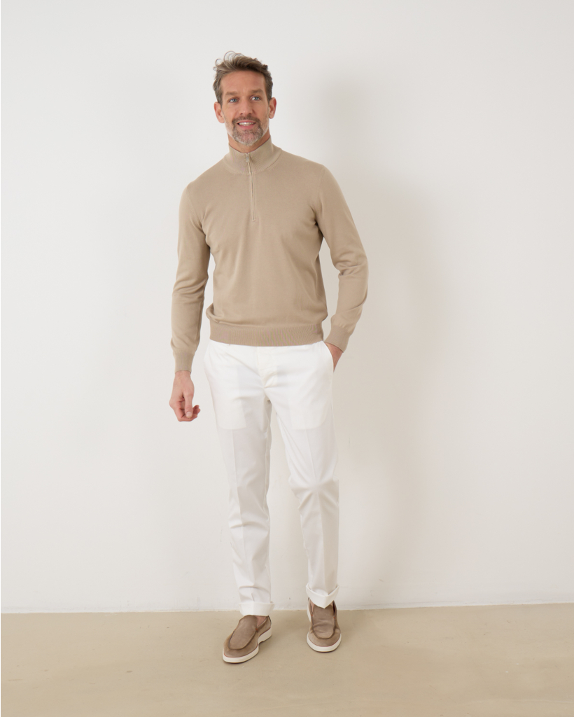 Pullover Vest Zip Zand