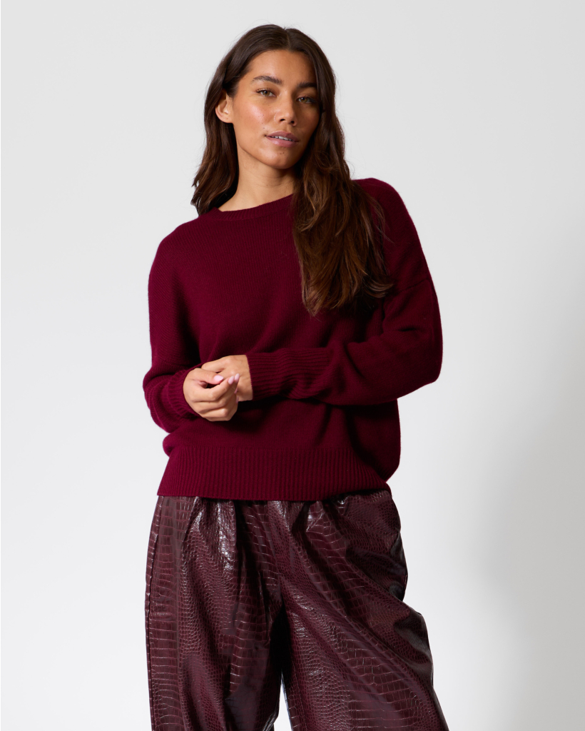 Mila Cashmere Pullover Deep Plum 
