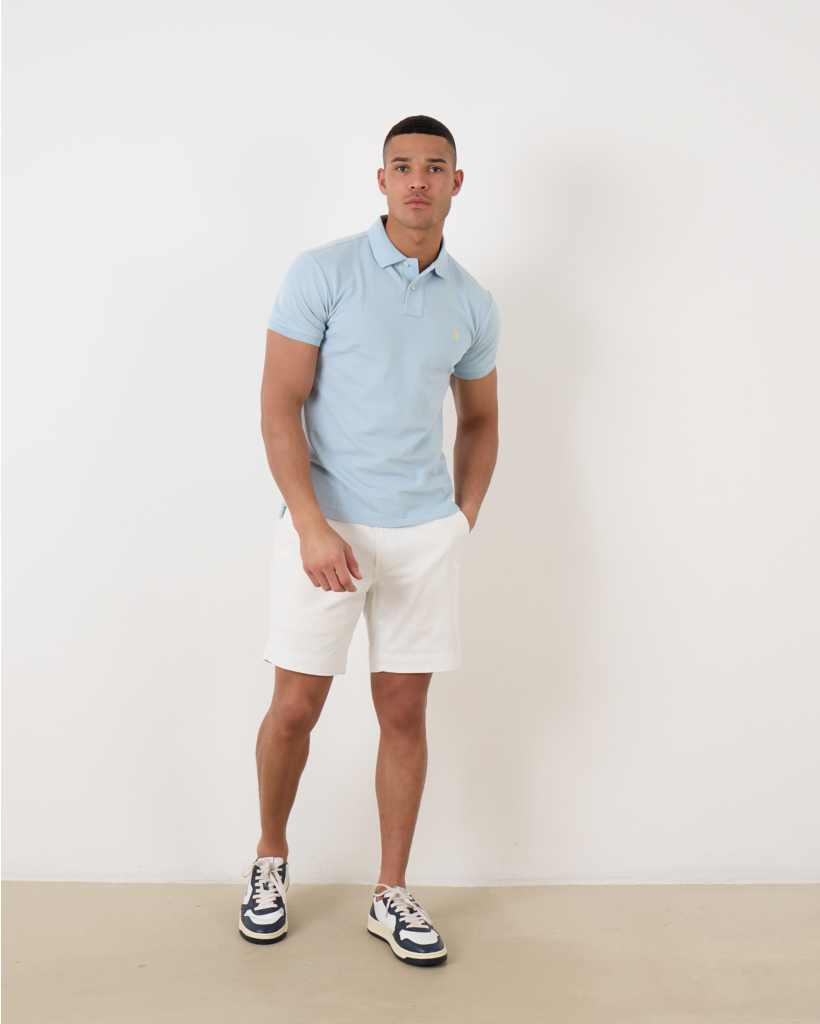 Stretch straight fit shorts deckwash white