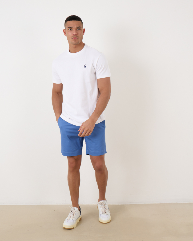 Stretch straight fit shorts nimes blue