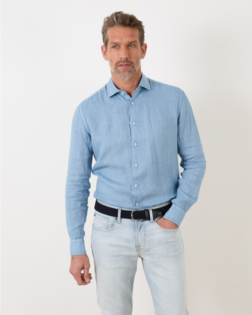 Casual Shirt Denim Blauw