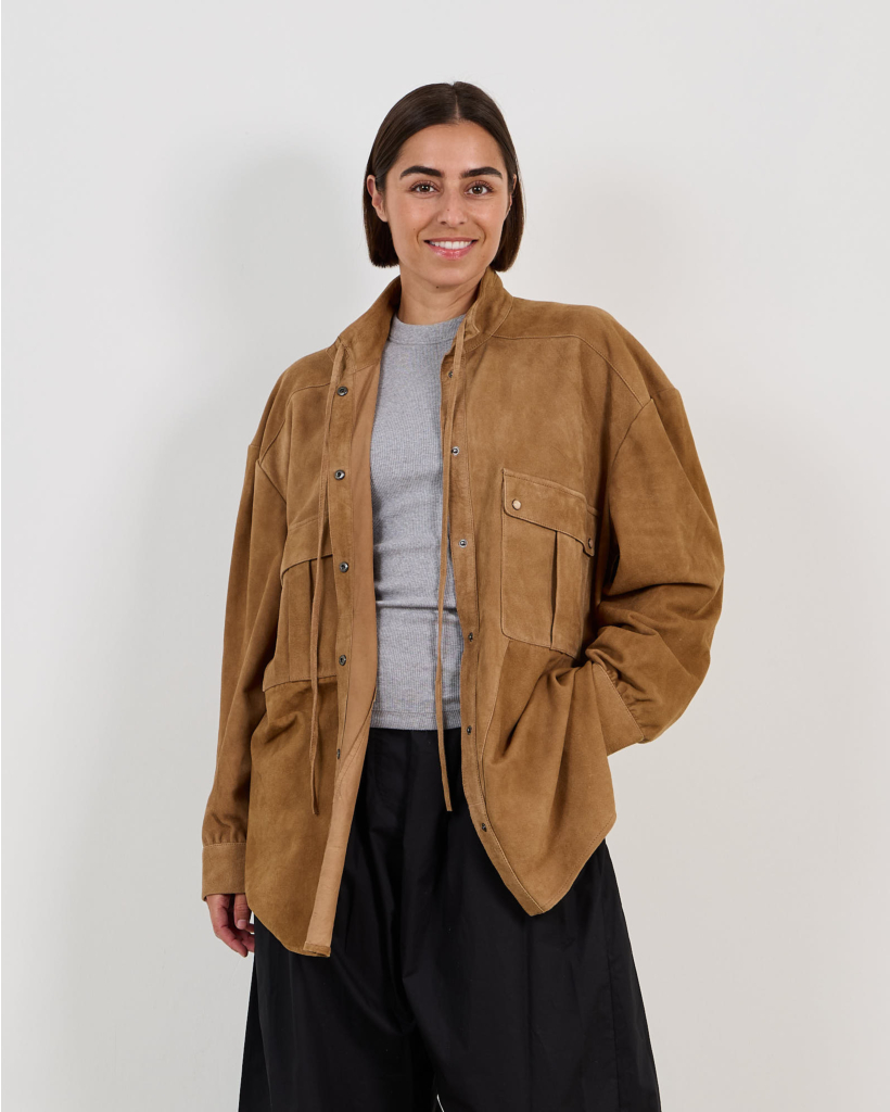 Haya Suède Oversized Blouse Cinnamon