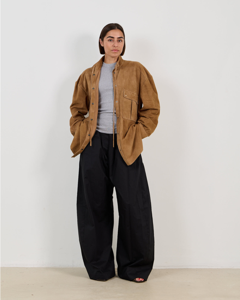 Dora Poplin Relaxed Pantalon Zwart