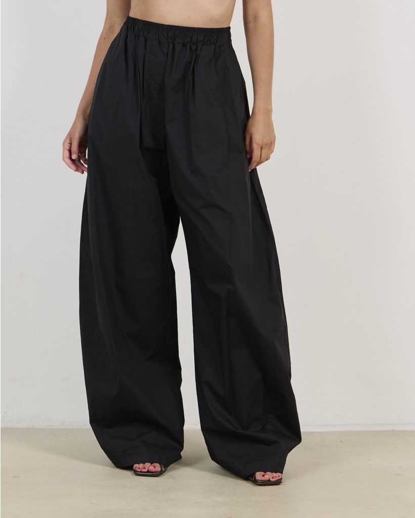 Dora Poplin Relaxed Pantalon Zwart