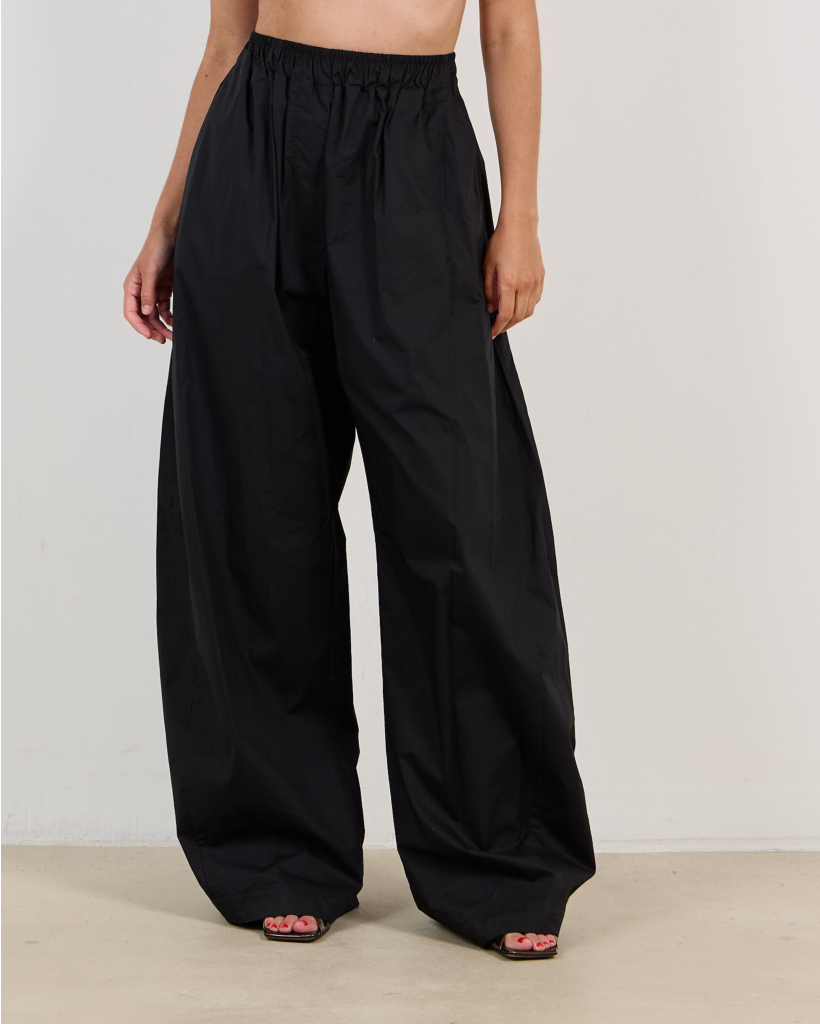 Dora Poplin Relaxed Pantalon Zwart