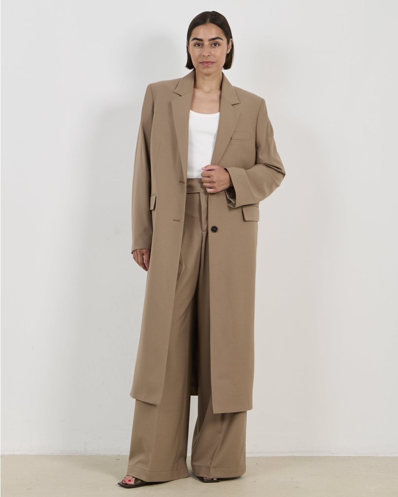 Wolmix Lange Blazer Hazel Beige