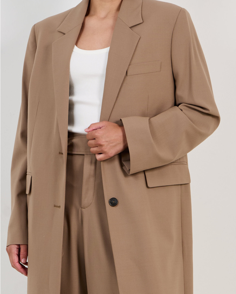 Wolmix Lange Blazer Hazel Beige