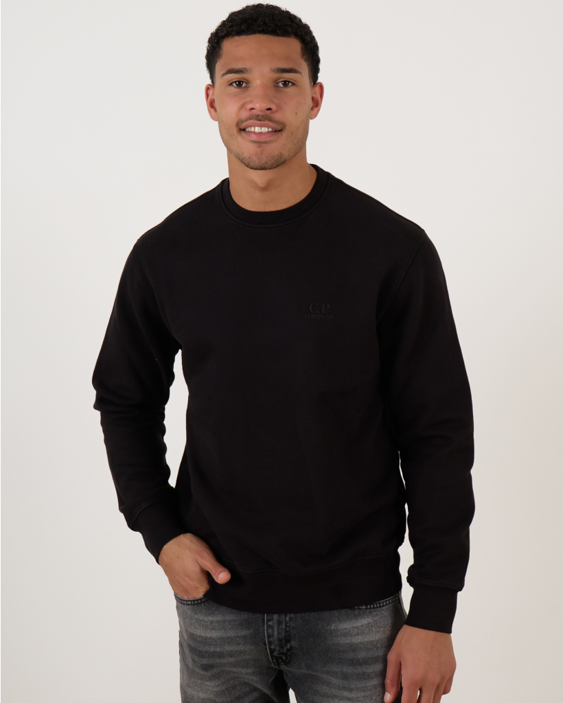 Brushed Logo Crew Neck Sweatshirt Black