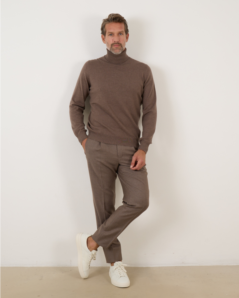 Turtleneck Pullover Mid Brown