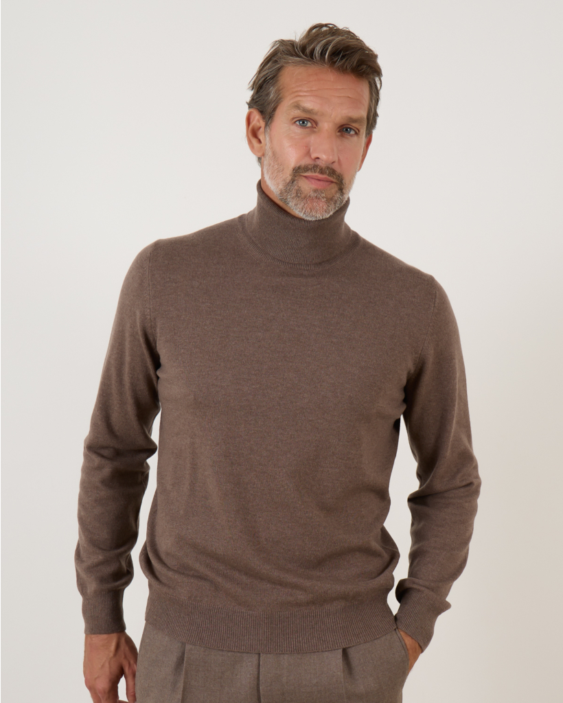 Turtleneck Pullover Mid Brown
