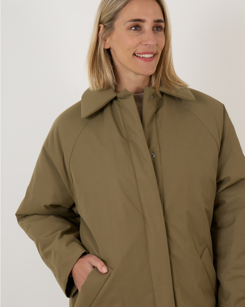Padded Trench Coat Taupe