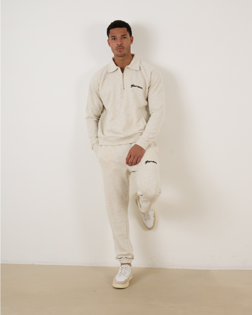 Raglan Half Zip Sweater Cool Grey