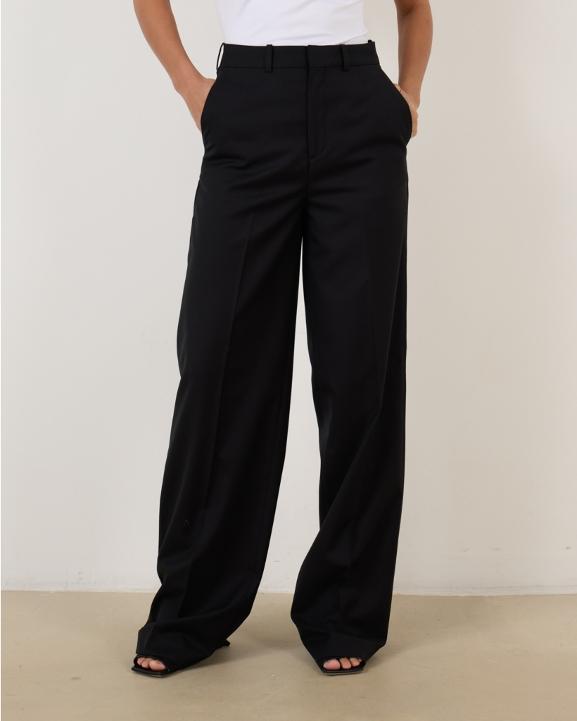 Wide Leg Pantalon Zwart