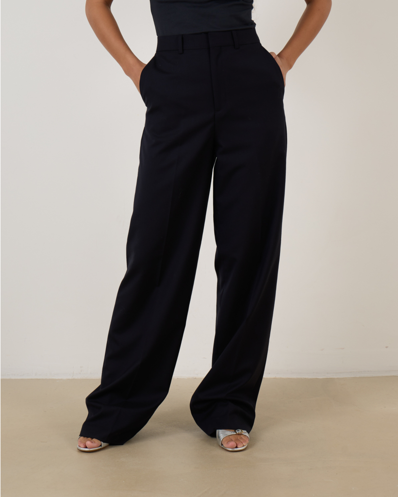 Wide Leg Trousers Dark Navy
