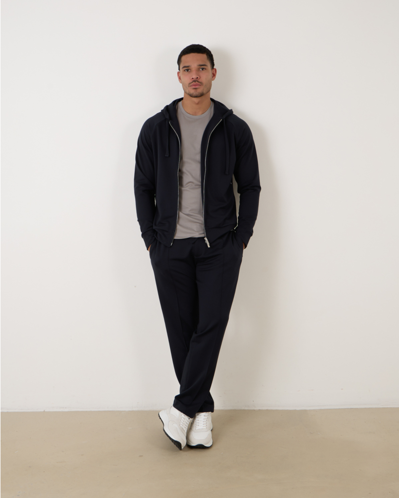 Zipped hoody marine 