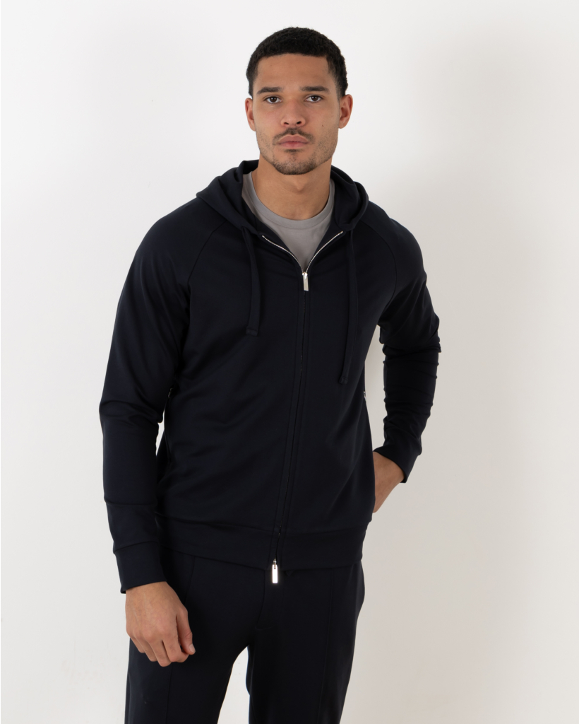 Zipped hoody marine 