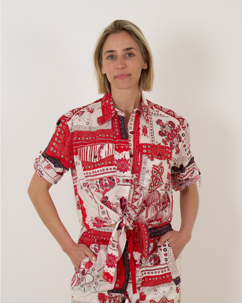 Nathy Blouse Red Ecru