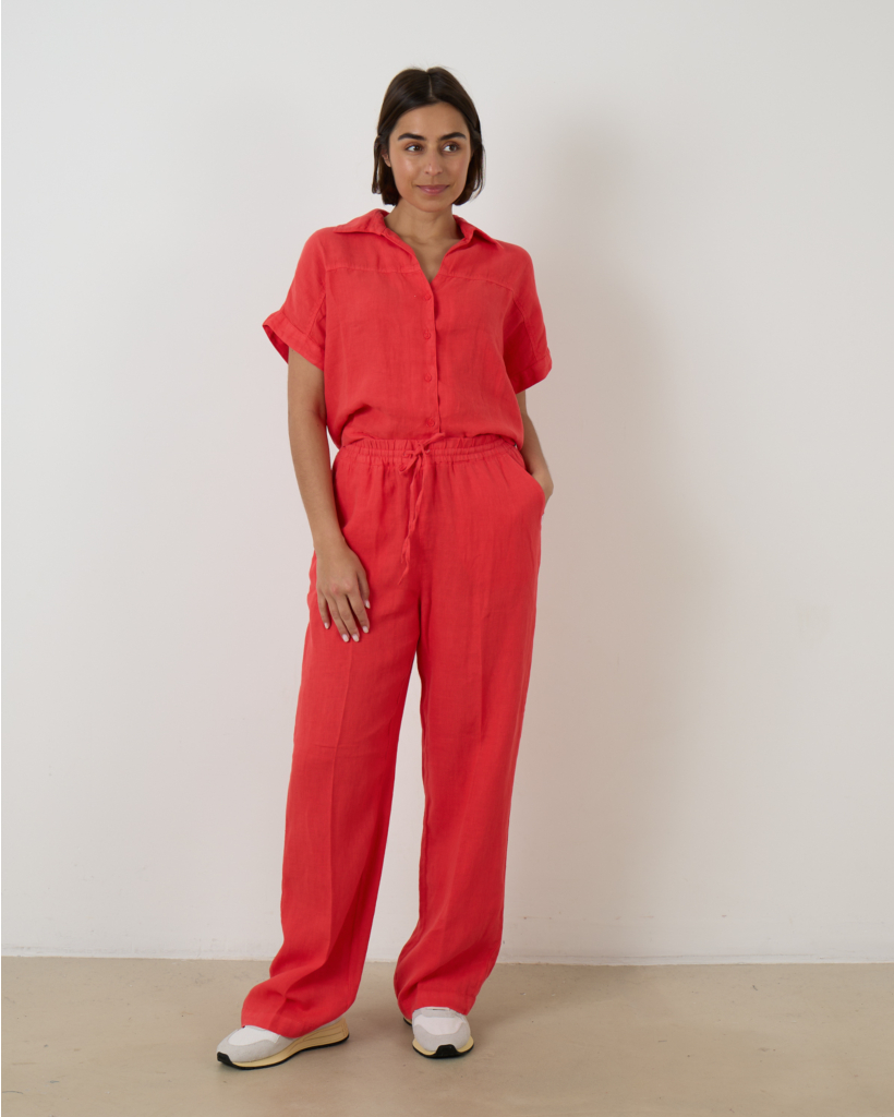 Linnen Broek Pomegranate