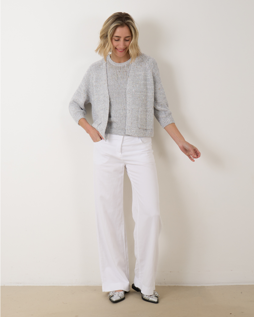 Knitwear Top Silver Grey