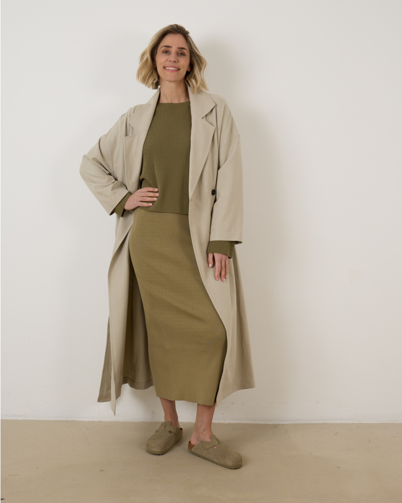 Pullover lange mouw groene tint
